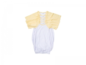 Sublimation Blanks Baby Nightdress Long Sleeve Raglan(Yellow)