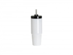 Sublimation Blanks 30oz/900ml Stainless Steel Travel Tumbler with Lid &amp; Straw(White)