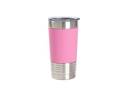 Engraving Blanks 20oz/600ml Laserable Silicon Wrap Tumbler (Pink/White)