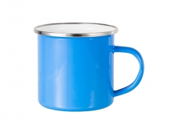 Caneca Esmaltada 12oz Base Plana - Azul Celeste