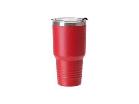 Tumbler Cuello Anillado Acero Inoxidable 22oz/650ml con Pajita Recubrimiento en Polvo (Rojo)Cantidad mínima:500pcs