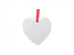 Sublimation 3&quot; Glass Ornament (Heart)