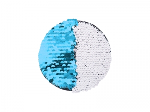 Sublimation φ10 Flip Sequins Adhesive (Round, Light Blue W/ White)