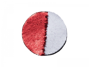 Sublimation Flip Sequins Adhesive (Round, Red W/ White)