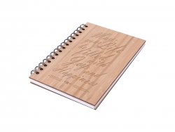 A5 Wiro Bamboo Cover Notebook(14.1*21cm) MOQ: 500pcs