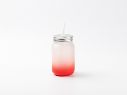 15oz/450ml Sublimation Blanks Mason Jar No Handle (Frosted, Gradient Color)