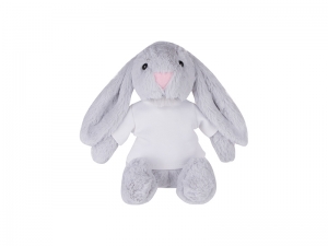 Sublimation 22cm Plush Bunny w/ Shirt (Light Gray)