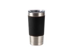 20oz/600ml Laserable Leatherette Tumbler (Black)