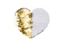 Adesivo Lentejoulas (Coração, Dourado com Branco)