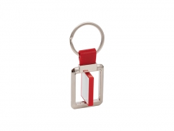 Sublimation Blanks Rotatable Keychain(Red, Rectangle)