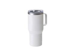 Tumbler Base Mais Fina Inox 22oz/650ml Com Alça e Canudo Recubrimento em Pó (Branco, Recubrimento Mate Sublimação)Quantidade mínima:500uds