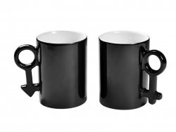 Sublimation 10oz Couple Color Changing Mugs(Black)