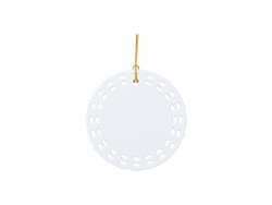 Sublimation Blanks Plastic Round Doily with Leaf Trim Ornament(φ7.6cm)