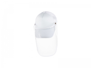 Sublimation Adult Mesh Cap w/ Removable Face Shield (White)