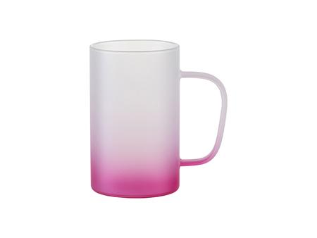 Taza de Cristal 18oz/540ml (Escarchado, Degradado Rosa)