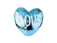 Sublimation Heart Shaped Sequin Pillow Cover (Light Blue w/ White, 39*44cm)