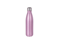 Sublimation 17oz/500ml Glitter Stainless Steel Cola Shaped Bottle (Pink)