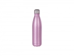 Sublimation 17oz/500ml Glitter Stainless Steel Cola Shaped Bottle (Pink)