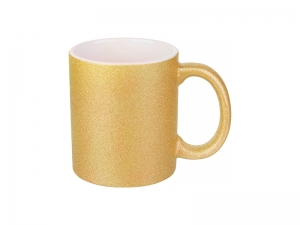 Sublimation 11oz/330ml Glitter Mug (Gold)