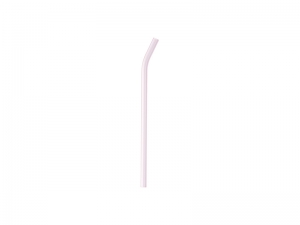 20cm Curved Pink Glass Straw