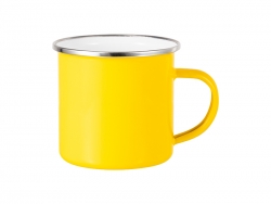 Caneca Esmaltada 12oz Base Plana - Amarelo