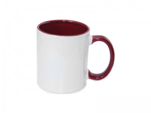 Sublimation 11oz Inner Rim Color Mug - Maroon