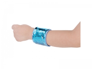 Sublimation Sequin Bracelet (Light Blue W/ White)