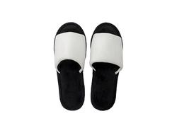 Sublimation Adult Fuzzy Slippers  (White/Black, 44-45#)