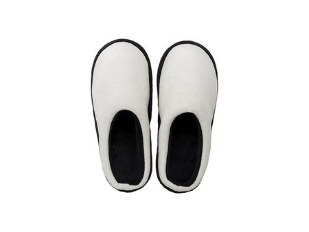 Sublimation Kids Fuzzy  Close Toe Slippers  (White/Black, 34-35#)