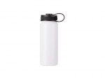 Sublimation 18oz/550ml Stainless Steel Flask w/ Portable Lid (White)