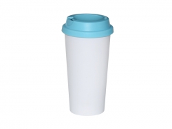 Mug de voyage ECO en plastique avec couvercle bleu clair Sublimation Transfert Thermique