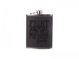 Sublimation 8oz Stainless Steel Hip Flask with PU Cover (Black)