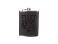 Sublimation 8oz Stainless Steel Hip Flask with PU Cover (Black)