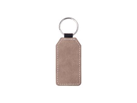 Sublimation PU Leather Key Chain (Gray, Barrel)