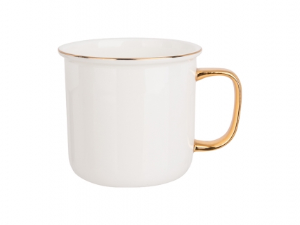 Taza Bone China Borde y Asa Color 9oz/280ml (Dorado)