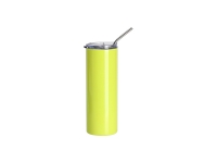 Sublimation Blanks 20oz/600ml Stainless Steel Fluorescent Tumbler with Straw &amp; Lid(Yellow)