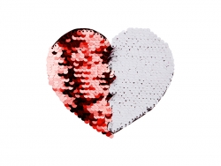 Adesivo Lentejoulas (Coração, Vermelho  com Branco)