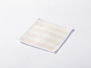 Sublimation Blanks Linen Square Mug Coaster(10*10cm, Beige and Light Yellow Stripe)