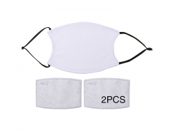 13*17.8cm Sublimation Face Mask with Filter(Full White) With Black strap