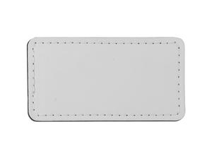 Sublimation PU Leather Badge Name Tag (White, Big Rectangle)