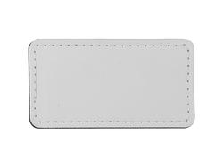 Sublimation PU Leather Badge Name Tag (White, Big Rectangle)