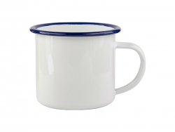 Sublimation 12oz/360ml Enamel Cup with Blue Rim