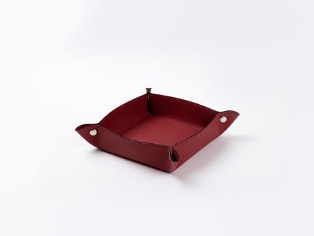 Bandeja de Cuero para Grabado (Rojo/Negro, 15*15cm)