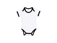 Baby Onesie Short Sleeve L(Black Edge,6-12M)