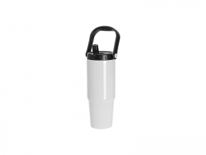 Sublimation Blanks 30oz/900ml Stainless Steel Travel Tumbler with Portable Lid(White)