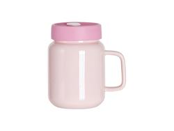 Mason Jar Cerámica 17oz/500ml con Tapa de Silicona Rosa (Rosa)