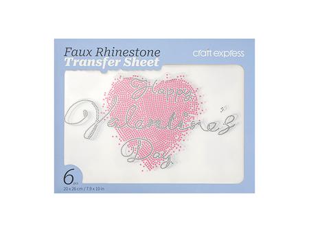 Hoja Transfer Faux Rhinestone 6pcs (Forma de Corazón, 20*26cm)