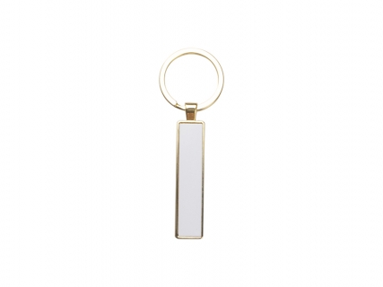 Sublimation Blanks Double Sided Aluminium insert Key Chain 1.3x6.3cm-Gold