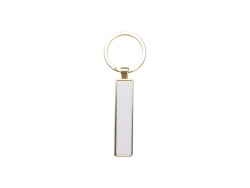 Sublimation Blanks Double Sided Aluminium insert Key Chain 1.3x6.3cm-Gold