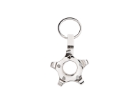 Sublimation Fidget Spinner Key Ring (Pentagonal Gear, Silver)